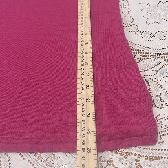 TALBOTS LINEN SWEATER STYLE TOP SZ MED BELL SLEEVES BARBIE PINK - Picture 10 of 10